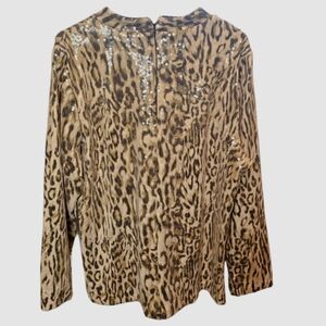 Chico's animal print sequins top. XL